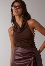 Keys Cowl Neck Open Back Top