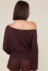 One Shoulder Fit Waist Long Sleeve Top