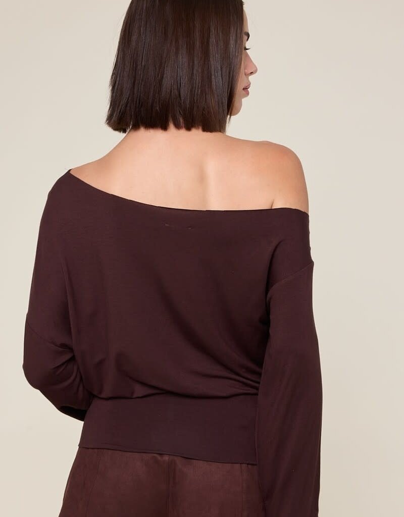 One Shoulder Fit Waist Long Sleeve Top