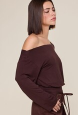 One Shoulder Fit Waist Long Sleeve Top