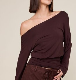 One Shoulder Fit Waist Long Sleeve Top