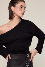 One Shoulder Fit Waist Long Sleeve Top