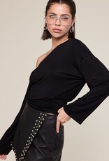 One Shoulder Fit Waist Long Sleeve Top