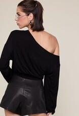 One Shoulder Fit Waist Long Sleeve Top