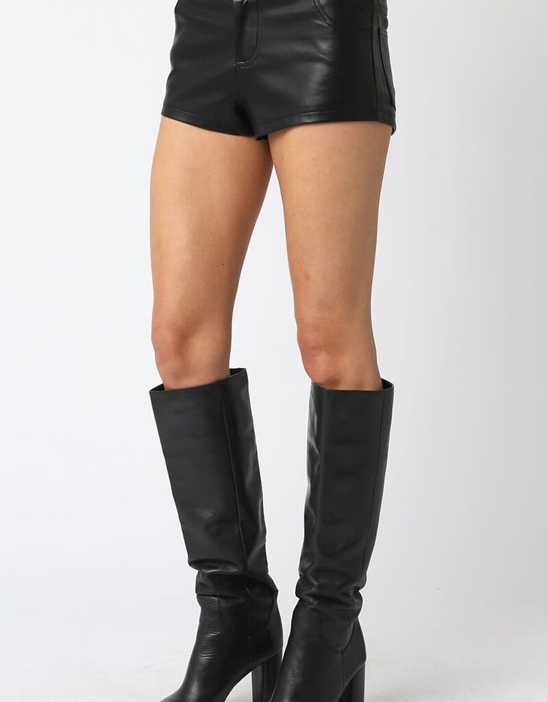 Coe Faux Leather Micro Shorts