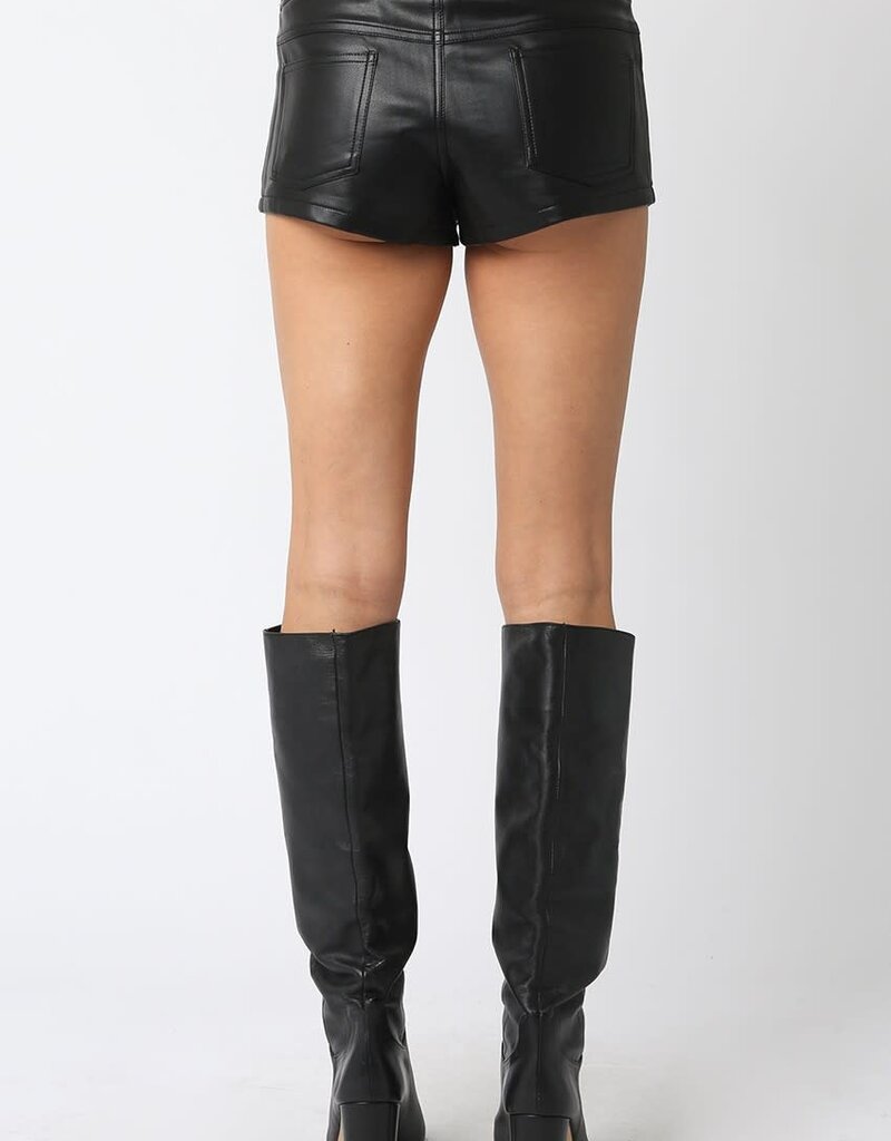 Coe Faux Leather Micro Shorts