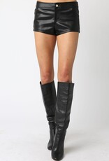 Coe Faux Leather Micro Shorts