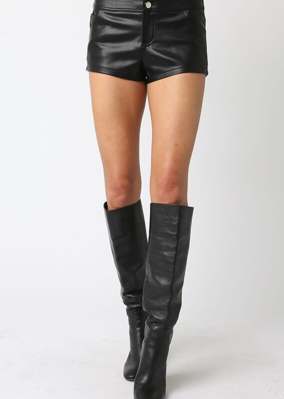 Coe Faux Leather Micro Shorts