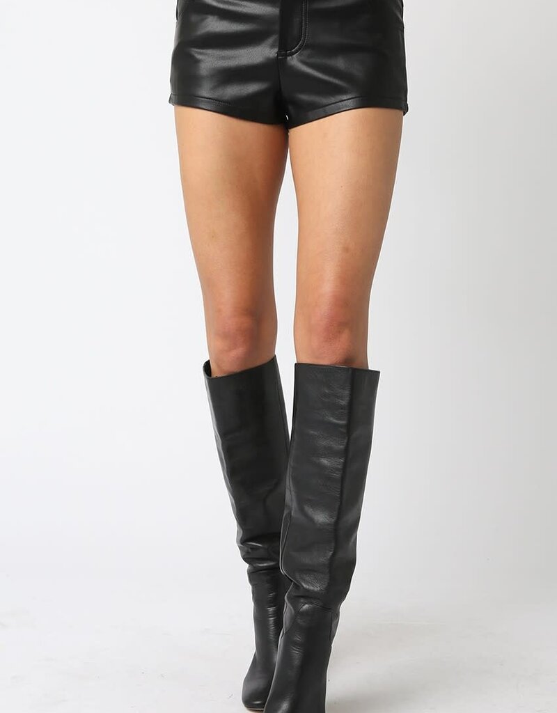 Coe Faux Leather Micro Shorts