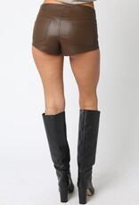 Coe Faux Leather Micro Shorts