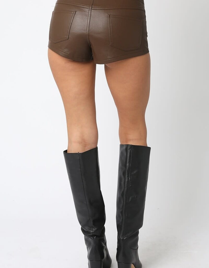 Coe Faux Leather Micro Shorts