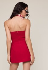 Front Pocket A Line Strapless Mini Dress