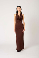 Xenia Cowl Neck Halter Maxi Dress
