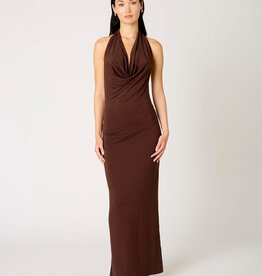 Xenia Cowl Neck Halter Maxi Dress