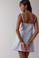 Satin Embellished Bust Mini Dress