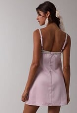 Satin Embellished Bust Mini Dress