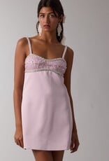 Satin Embellished Bust Mini Dress