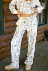 Woodland Camo Fleece Wide Leg Sweatpant