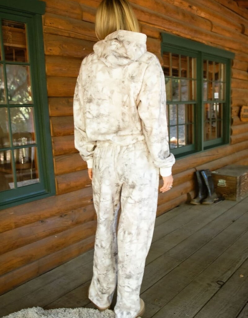 Woodland Camo Fleece Wide Leg Sweatpant