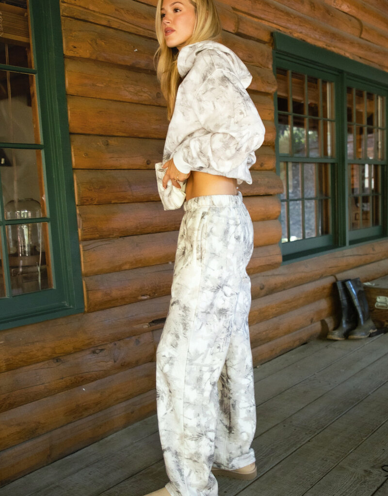 Woodland Camo Fleece Wide Leg Sweatpant