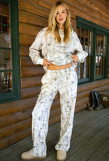 Woodland Camo Fleece Wide Leg Sweatpant