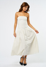 Polka Dot Strapless Maxi Dress