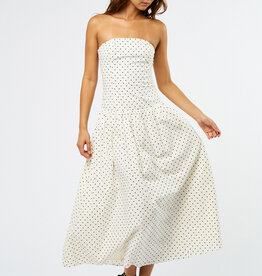 Polka Dot Strapless Maxi Dress