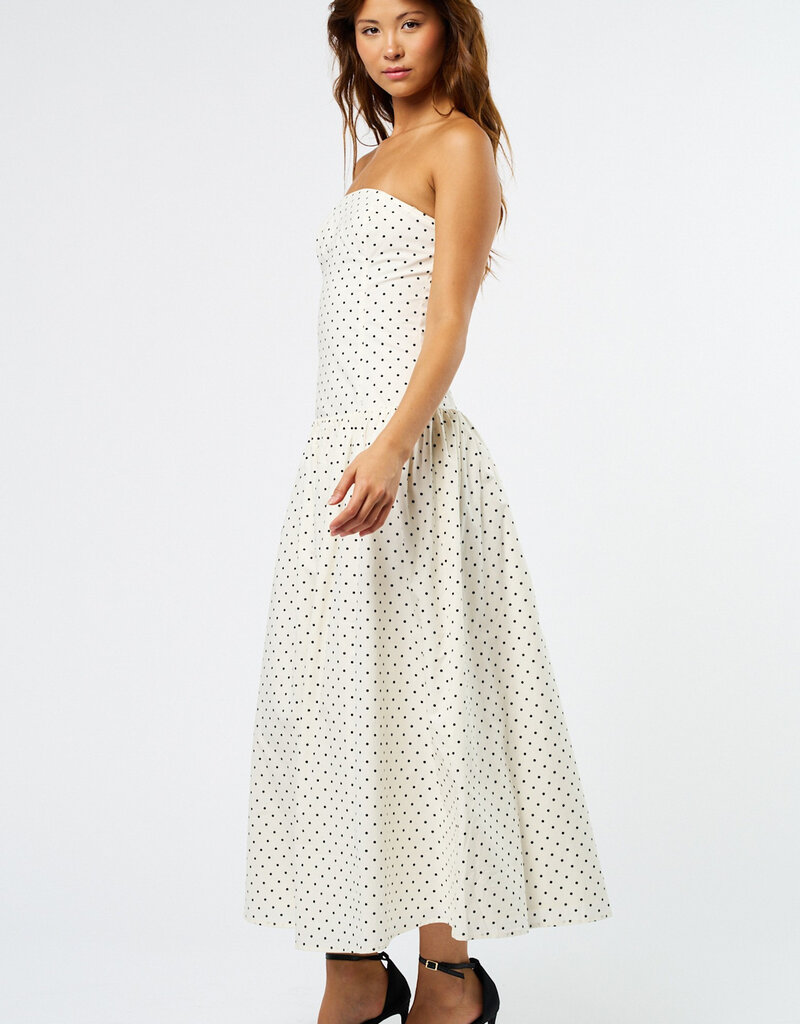 Polka Dot Strapless Maxi Dress