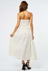 Polka Dot Strapless Maxi Dress
