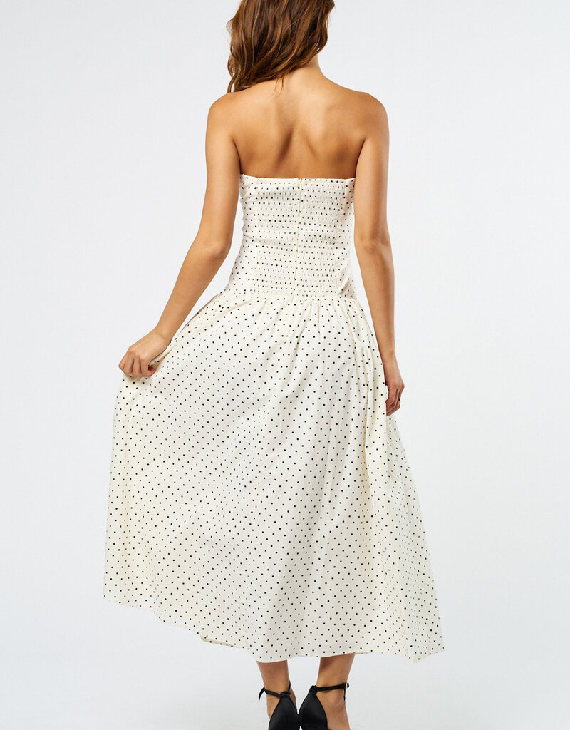 Polka Dot Strapless Maxi Dress