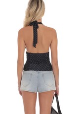 Lucy In The Sky Polka Dot Ruched Halter Top