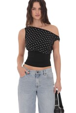 Lucy In The Sky Polka Dot Boat Neck Top