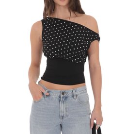 Lucy In The Sky Polka Dot Boat Neck Top