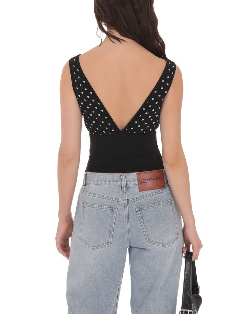 Lucy In The Sky Polka Dot Boat Neck Top