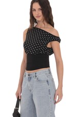 Lucy In The Sky Polka Dot Boat Neck Top