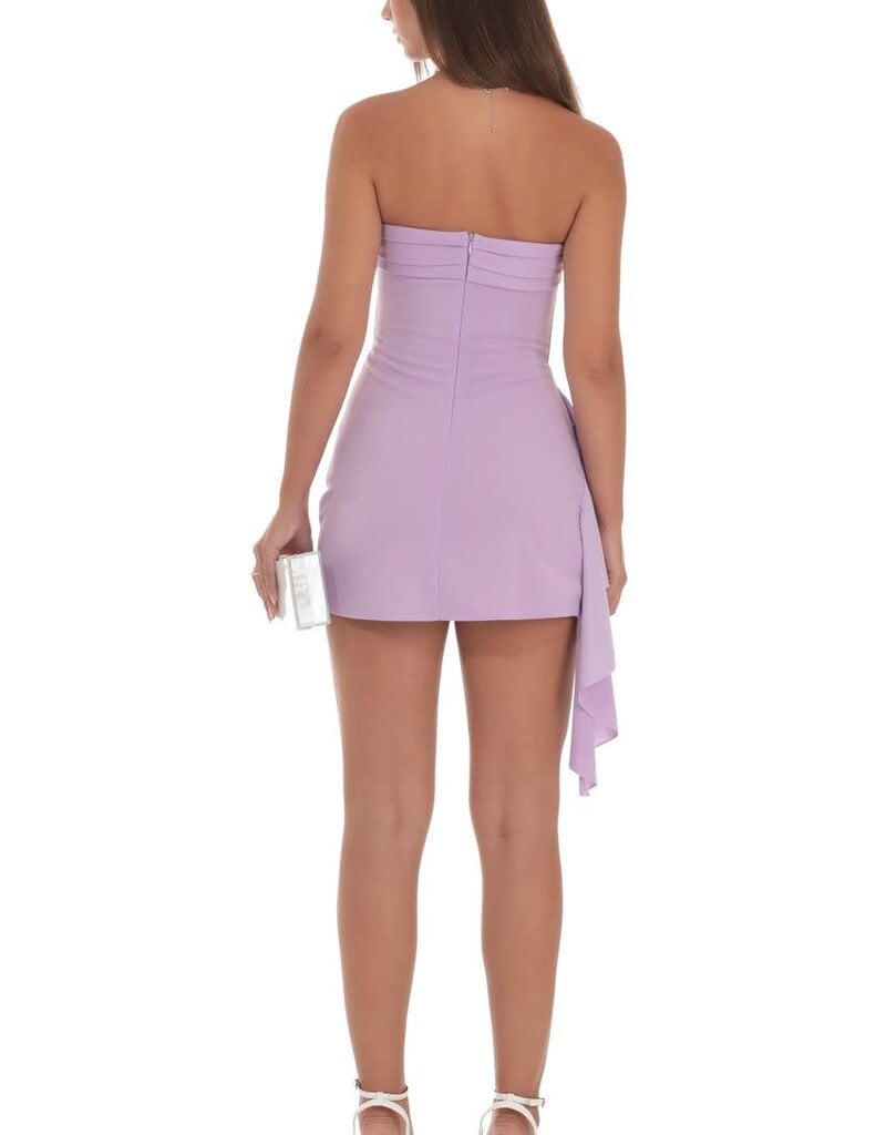 Lucy In The Sky Strapless Ruched Tassel Mini Dress