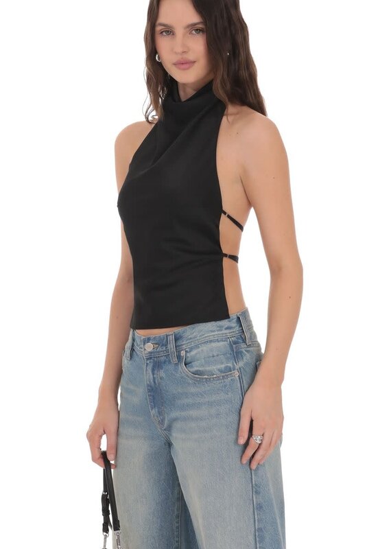 Lucy In The Sky Satin Open Back Top