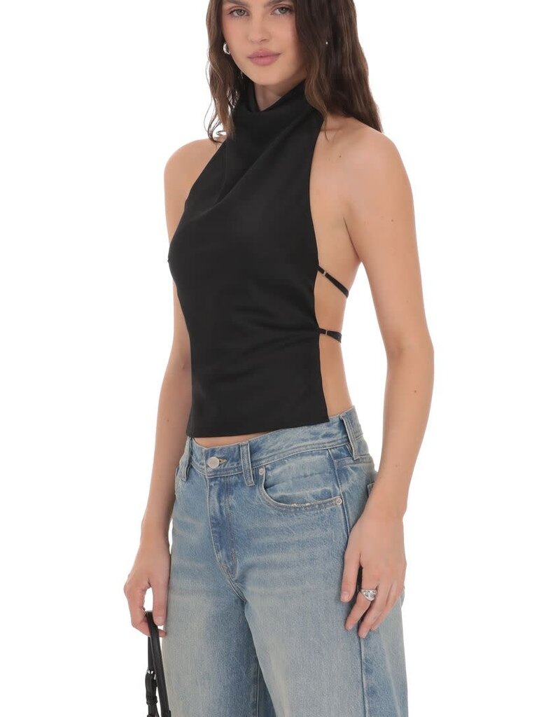 Lucy In The Sky Satin Open Back Top