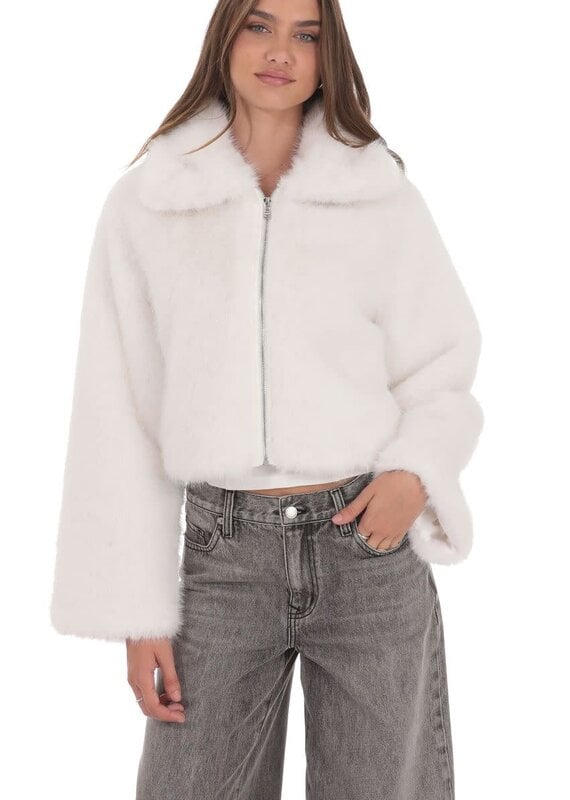 Lucy In The Sky Faux Fur Cropped Jacket