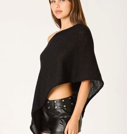 Sheer Knit Off Shoulder Poncho