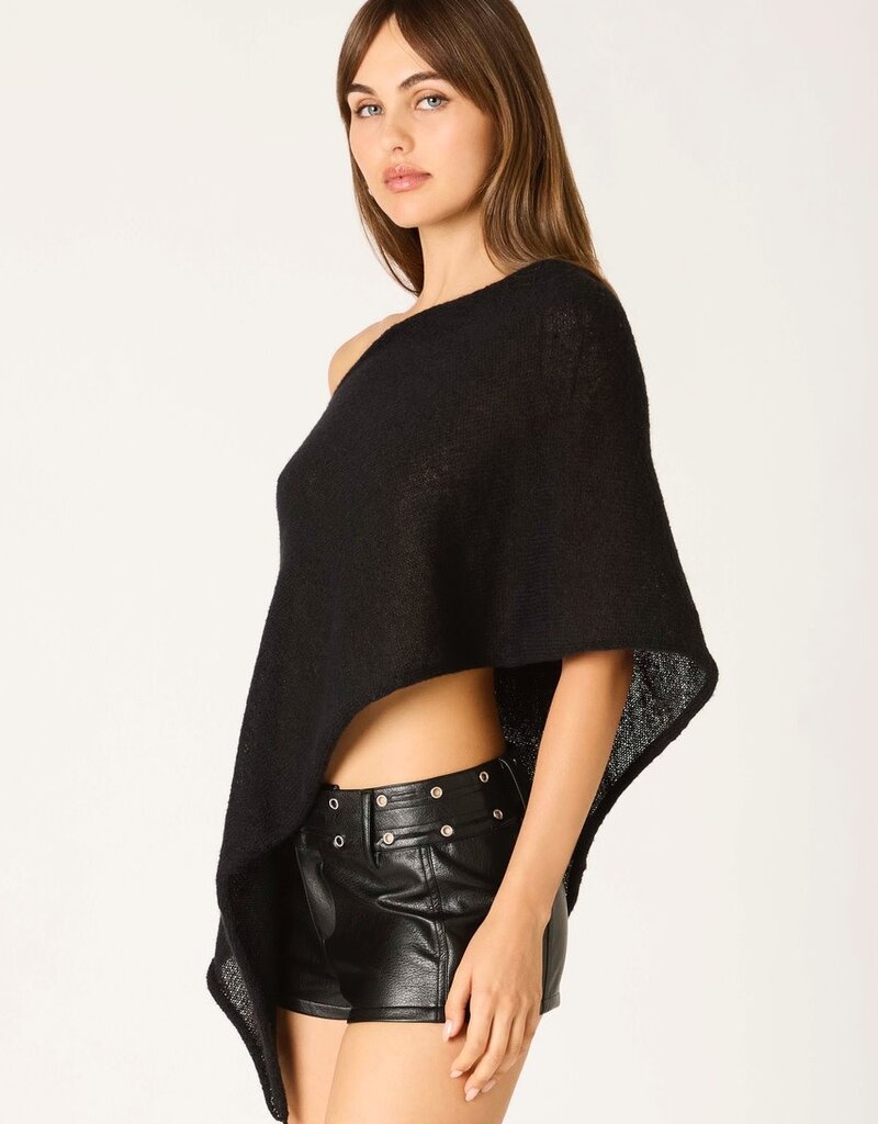 Sheer Knit Off Shoulder Poncho