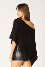 Sheer Knit Off Shoulder Poncho