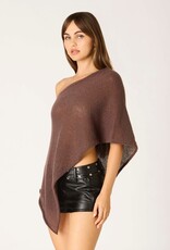 Sheer Knit Off Shoulder Poncho