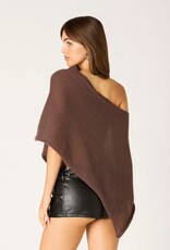 Sheer Knit Off Shoulder Poncho