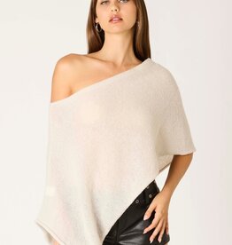 Sheer Knit Off Shoulder Poncho