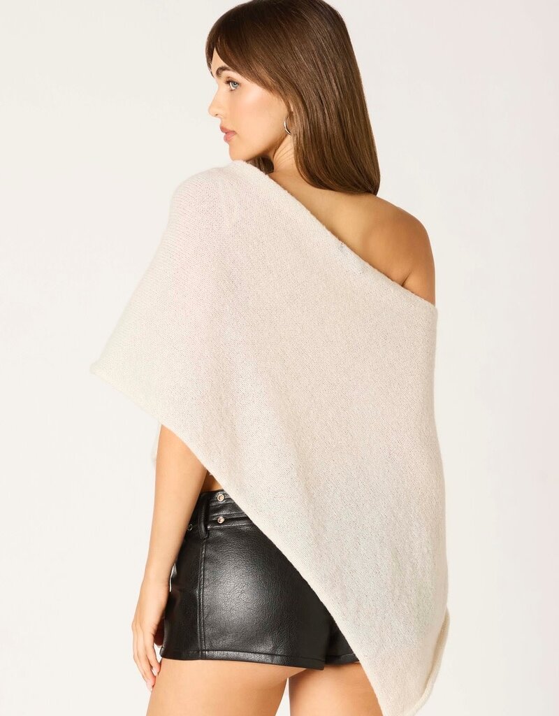 Sheer Knit Off Shoulder Poncho