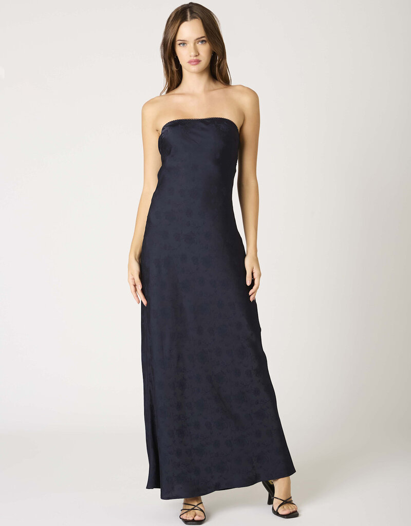 Tonal Floral Cowl Back Maxi Dress
