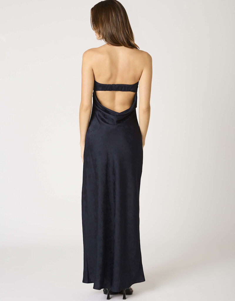 Tonal Floral Cowl Back Maxi Dress