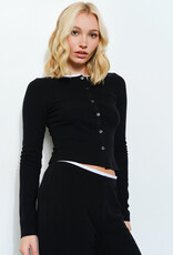 Roth Ribbed Long Sleeve Cardigan Top