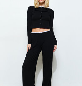 Roth Ribbed Contrast Waistband Pants